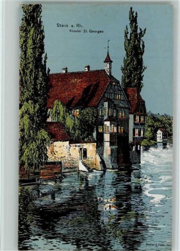 Stein am Rhein 1918 Kloster St. Georgen - Federzeichnung