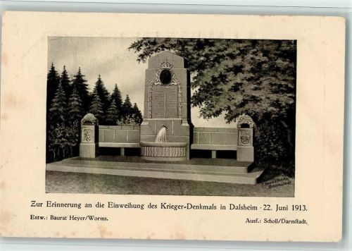 Flörsheim-Dalsheim Kriegerdenkmal Erinnerung an die Einweihung 1913 - I AK