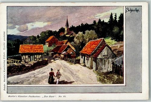 Schierke Der Harz sign. Bahndorf Martin's Künstlerpostkarten Nr. 85