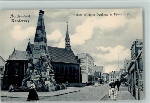 Norderney Kaiser Wilhelm Denkmal und Friedrichstrasse
