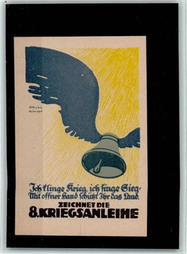 8. Kriegsanleihe Glocke Flügel sign. Otto ?