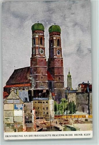 München sign Heinrich Kley - Erinnerung an die freigelegte Frauenkirche
