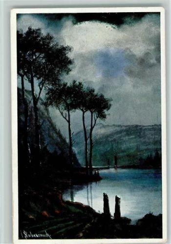 1909 sign Stubenrauch - Landschaft B.K.W. Serie 394-6 AK