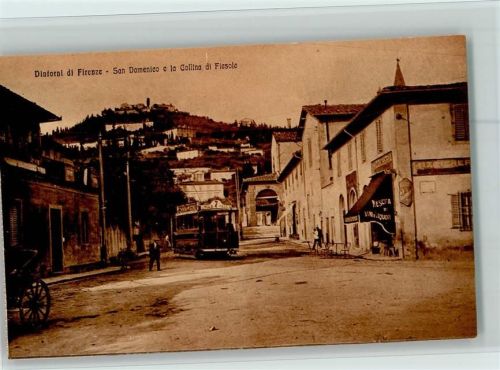 50100 Firenze - Streetcar, Straßenbahn, San domenico e la Collina di Fiesole, gute Erhaltung AK