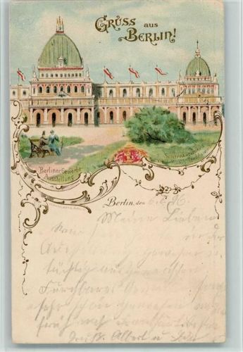 Berlin Mitte 1896 Gruss aus - Gewerbe-Ausstellung 1896 , gute Erhaltung AK Eckknick
