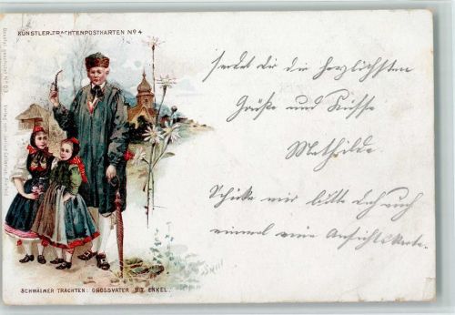 1898 Grossvater mit Enkel AK