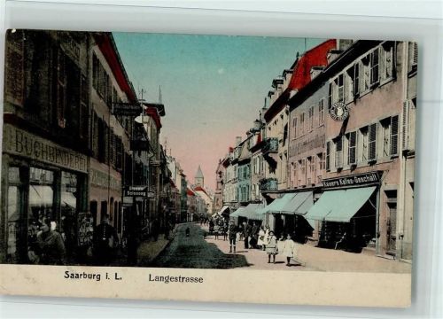 57400 Sarrebourg 1915 - Langestraße, Kaiser Kaffee Geschäft, Feldpoststempel: Etappen-Pferdedepot II Armee Abtl. A , gute Erhaltung AK