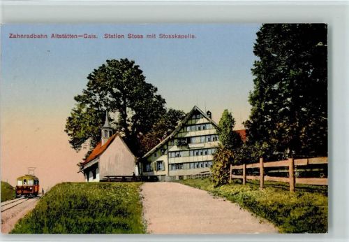 Stoss Altstätten 1917 Altstätten-Gais - Station Stoss mit Kapelle