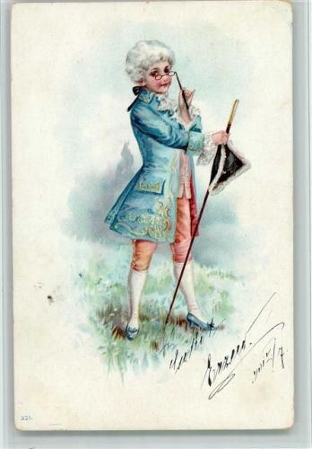 Rokoko - Junge mit Monokel 1901 AK