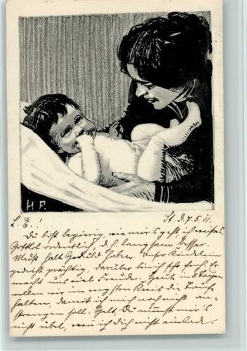 1911 sign H.F. Mutter und Baby