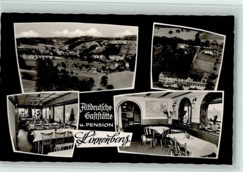 69509 W6942 Bonsweiher - Altdeutsche Gaststätte Pension Linnenberg Innenaufnahmen Gastraum Ortsansichten 4-Bildaufnahme