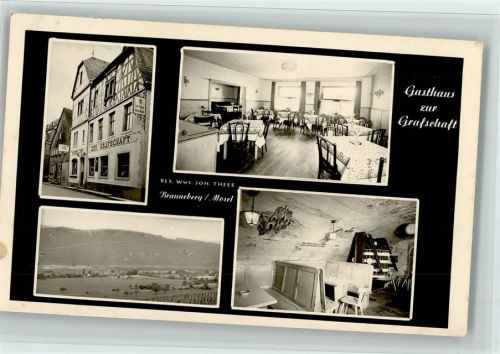 Brauneberg 1957 Gasthaus zur Grafschaft mit Innenansicht, gute Erhaltung AK