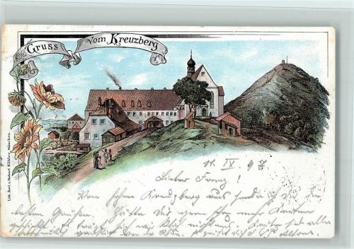 Kreuzberg 1897 Franziskanerkloster auf dem Kreuzberg Blumen