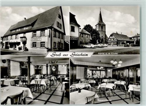 Griesheim Gasthaus Adler Partie an der Kirche Rückseite mit Kleberesten bzw Abschürfungen