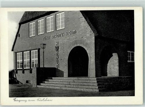 Hörnum Eingang zum Gästehaus Fünf Städte-Heim