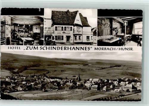 Morbach 1958 Hotel Restaurant "Zum Schinderhannes", mit Innenansicht, gute Erhaltung AK