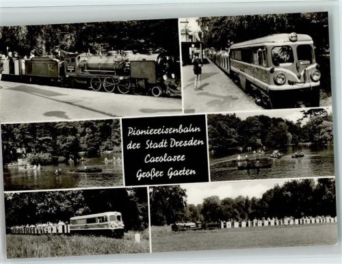 Dresden Pioniereisenbahn rund um den Carolasee 1974 Foto AK