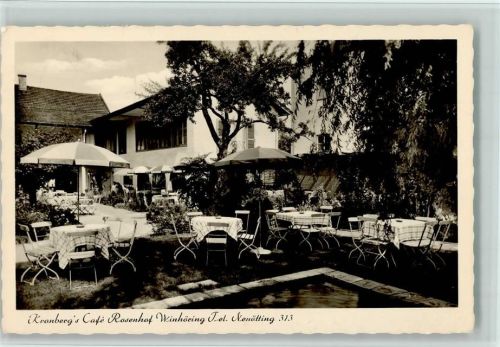 Winhöring 1954 Kronbergs Cafe Rosenhof, gute Erhaltung AK