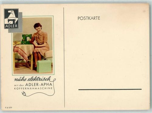 1939 Werbung - Adler-Apha Koffernähmaschine AK