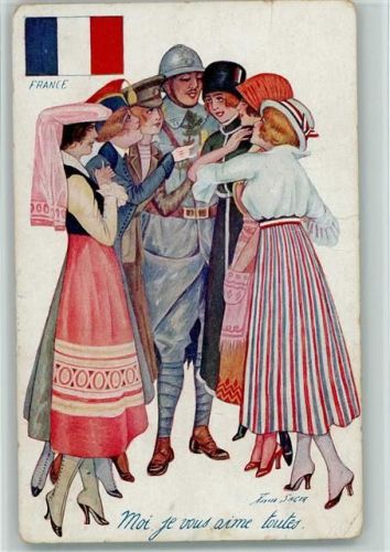 France Soldat mit schönen Frauen - Mode