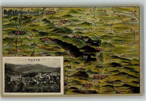 Fürth Landkarte - Bayr. und Böhmerwald AK