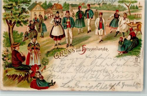 1898 Gruss aus - dem Hessenlande AK