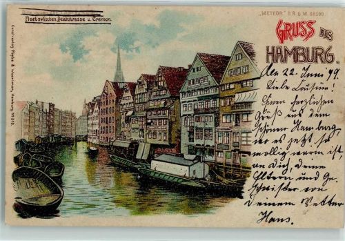 Hamburg 1898 Gruss aus Fleet Deichstraße Verlag Röpke Nr. 519 AK