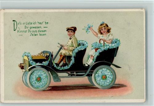 Blütenauto, Vergissmeinnicht, Kinder, Poesie