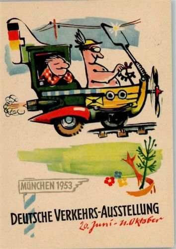 W8000 München Entwurf Josef Feigl - Verkehrs-Ausstellung 1953, Sonderstempel + Sondermarke Ausstellung