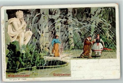 Wilhelmshöhe 1901 Vexirwasser - Künstlerkarte Th. M. - Verlag Brunnemann