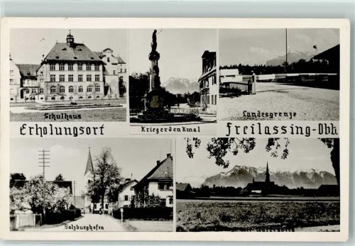 Freilassing Schulhaus Kriegerdenkmal Landesgrenze Salzburghofen