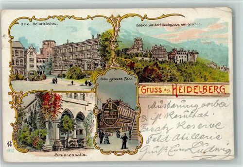 Heidelberg 1902 Gruss aus - Litho - Kunstanstalt Harff Nr. 662 AK