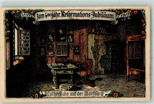 Lutherstadt Eisleben 1917 400jähriges Reformations-Jubiläum Lutherstube auf der Wartburg sign Kallista