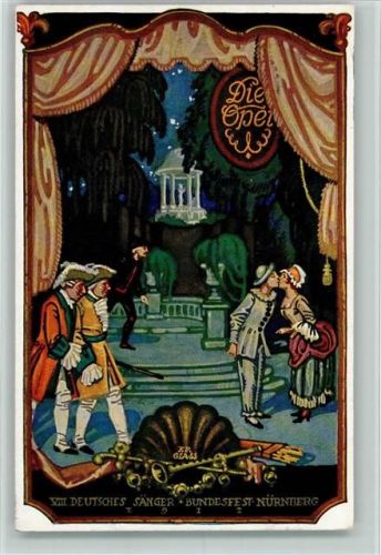 Nürnberg 1912 Sänger Bundesfest - die Oper u. Sonderstempel, sehr gute Erhaltung AK