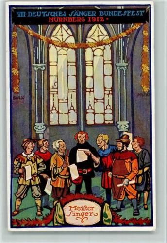 Nürnberg Sänger Bundesfest - Meistersinger u. Sonderstempel, sehr gute Erhaltung AK