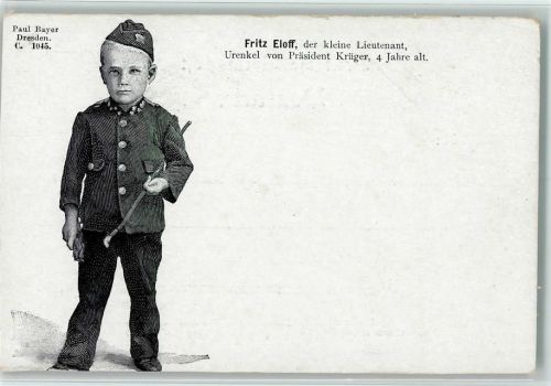 1900 Fritz Eloff, der kleine Leutnant - Urenkel von Präs. Krüger