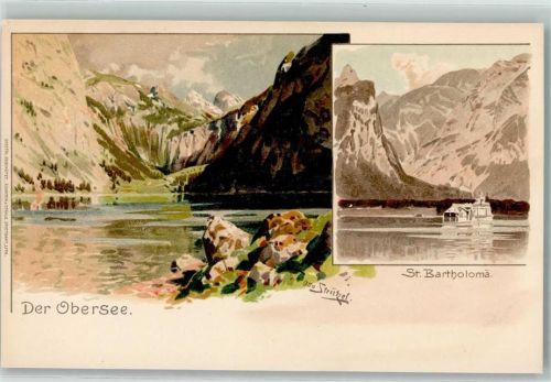 83471 W8240 St. Bartholomä Künstlerkarte Der Obersee sign.Otto Strützel