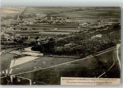 Mourmelon-le-Grand Camp de Chalons Vue prise en Ballon au-dessus de l'Hospital Militaire