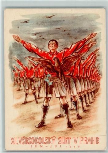 VII. Vsesokolsky Slet V Praze 1948 AK Politik Falken