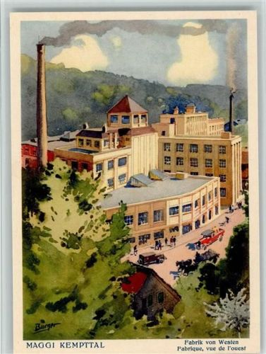 Oberkempttal 1936 Maggi Fabrik von Westen , sign Burger