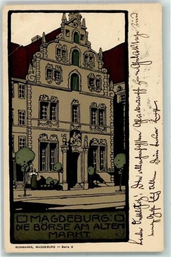 Magdeburg 1905 Börse am alten Markt AK