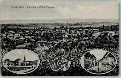 Cernay Vogesen Kirche Wappen Straße