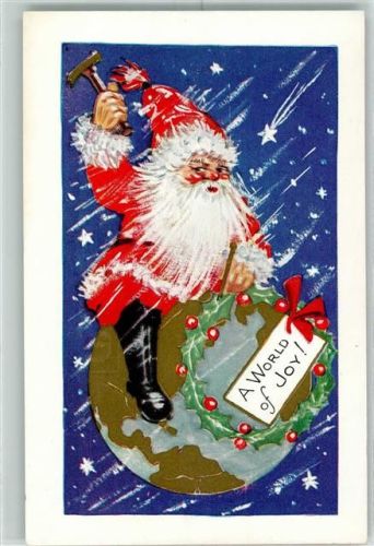 Santa Claus Weltkugel AK