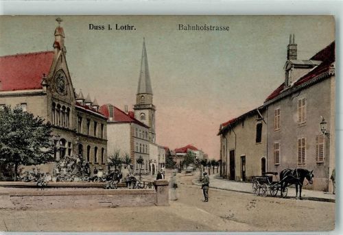 Dieuze 1917 Bahnhofstraße AK