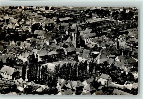 67454 W6733 Haßloch , Pfalz - Fliegeraufnahme ca 1960, 2 Eckknicke