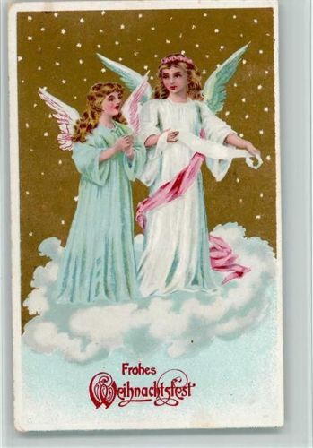Weihnachten - Engel stehen auf einer Wolke , gute Erhaltung