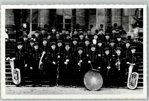 St. Ingbert Bergkapelle Uniform Trommel Tuba Flöte Nachkriegskarte