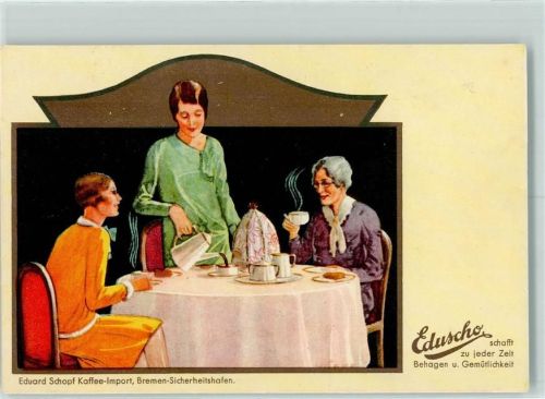 Eduscho Werbung - gedeckter Tisch AK