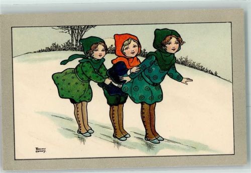 Verlag Dondorf Serie 494 Eisrutsche AK Hardy, F. 1917 Lithographie / Künstlerkarte