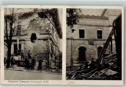 Avricourt 1916 Bahnhof Zerstörung Uniform Feldpost